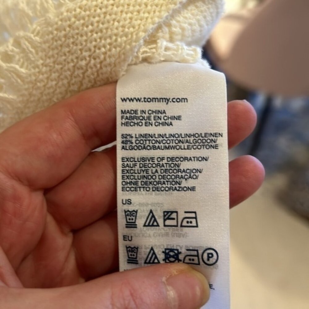Hilfiger Linen Blend Crochet Sweater